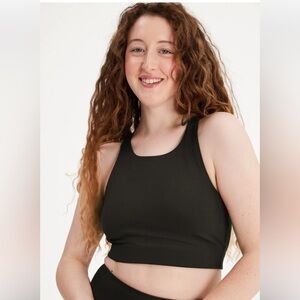 Girlfriend Collective Black Milo Racerback Bra XXL